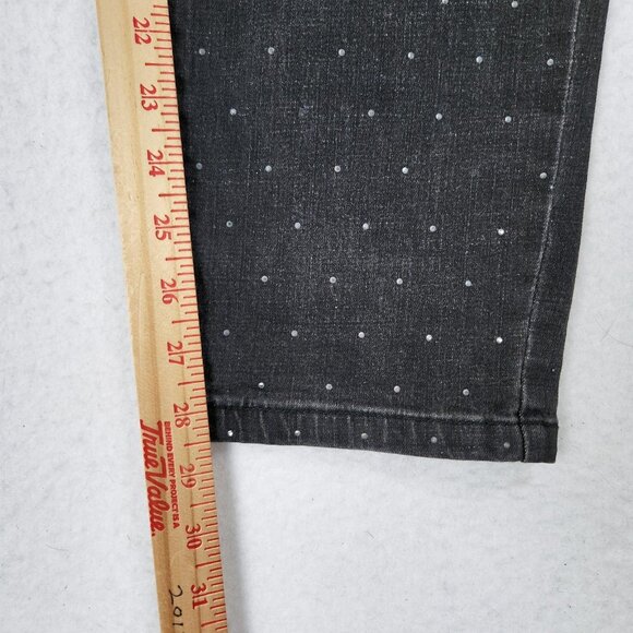 Rebecca Minkoff Jeans Womens 20W Washed Black Jeweled Skinny Plus Size Denim - Picture 5 of 12